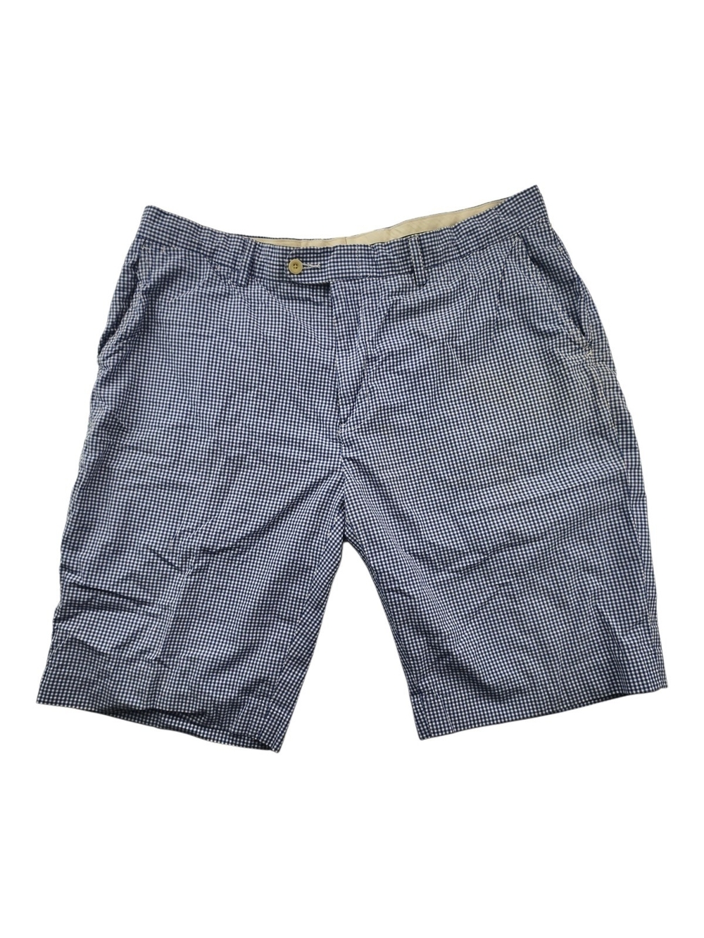 Polo Ralph Lauren Vintage Blue White Gingham Short Men 38 Cotton Classic Casual